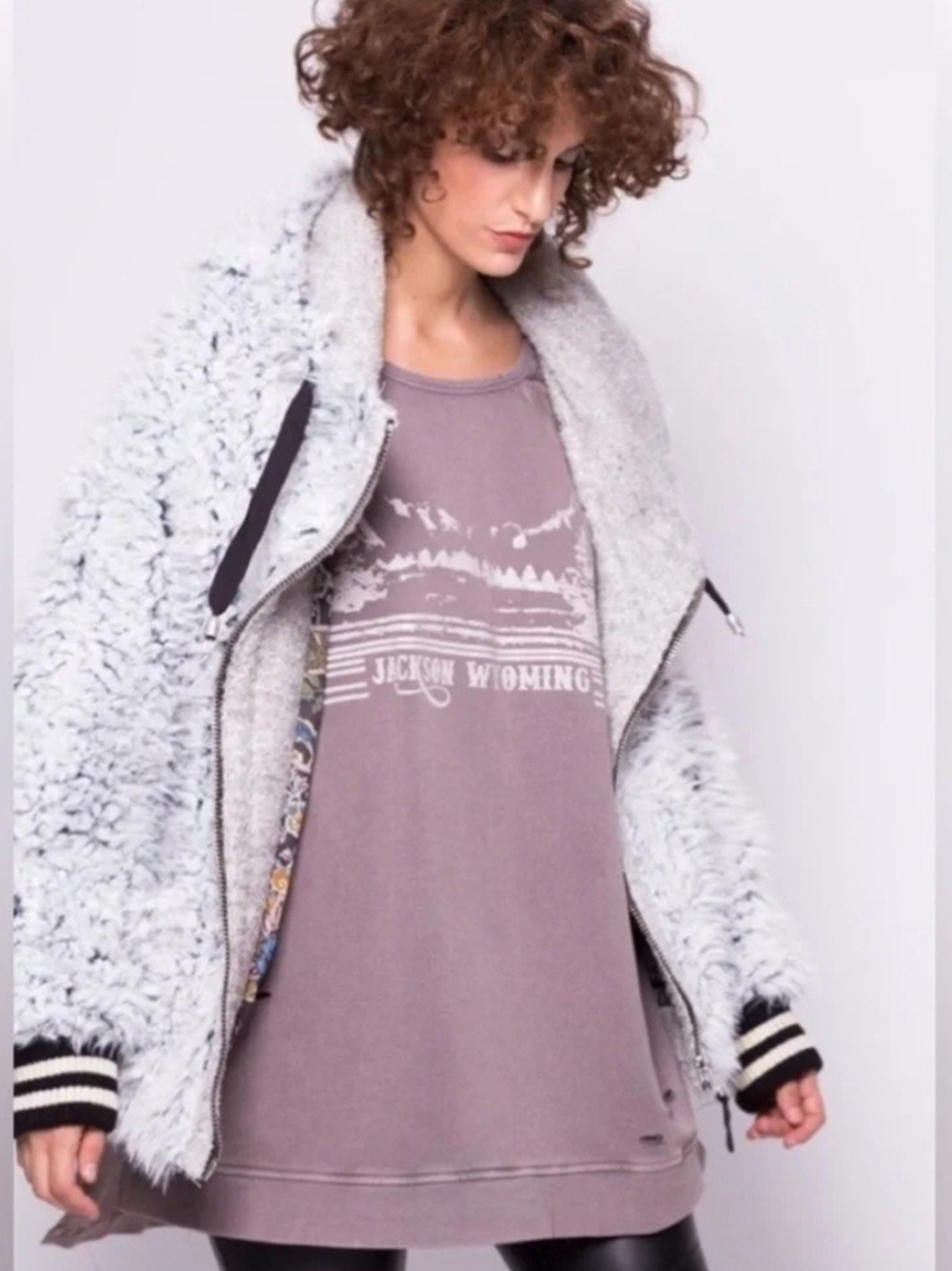 Free People Jackson Wyoming Distressed Oversized Sweatshirt Top L Boho Western - Picture 7 of 12